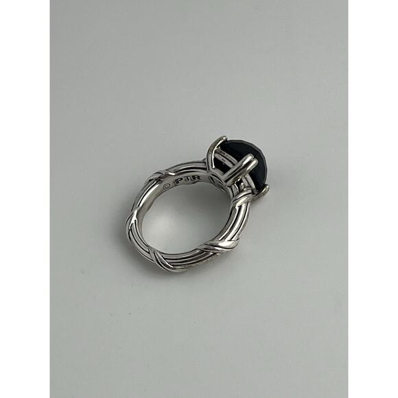Peter Thomas Roth Onyx (4 ct) Sterling Silver Ring Sz 7 Luxury Designer Elegant - Picture 6 of 14